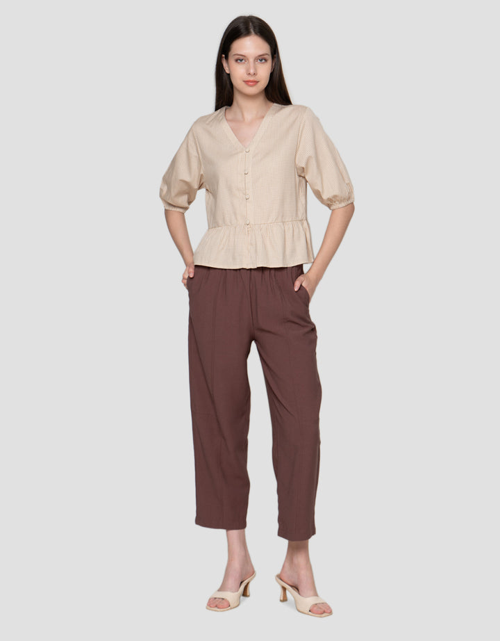 Connexion Sleve With Button 3/4 Blouse Wanita