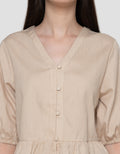 Connexion Sleve With Button 3/4 Blouse Wanita