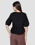 Connexion Sleve With Button 3/4 Blouse Wanita
