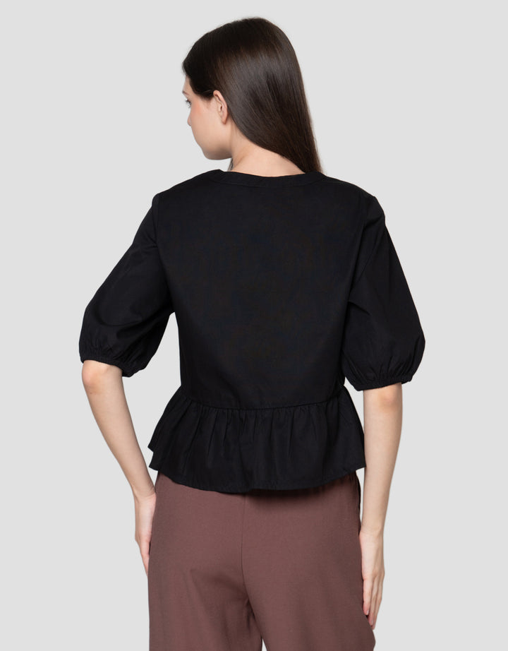 Connexion Sleve With Button 3/4 Blouse Wanita