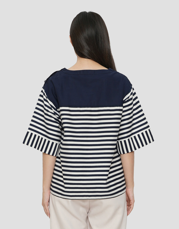 CONNEXION SHOULDER BUTTONS BLOUSE WANITA