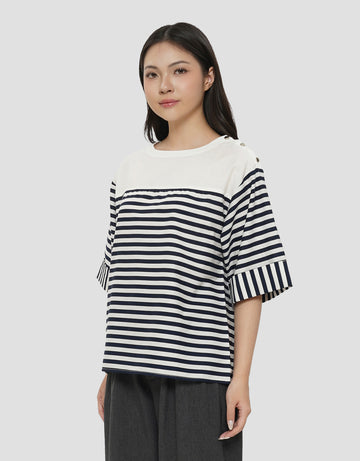 CONNEXION SHOULDER BUTTONS BLOUSE WANITA