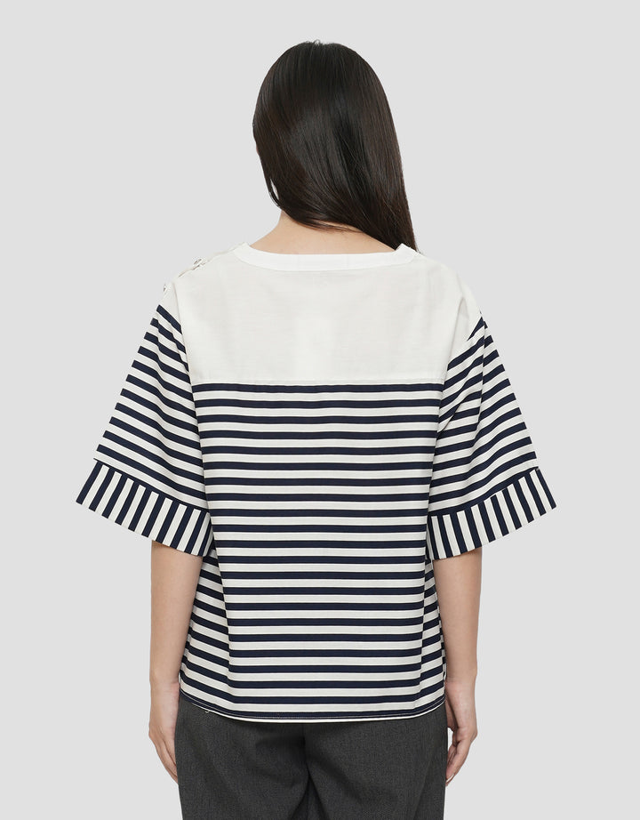 CONNEXION SHOULDER BUTTONS BLOUSE WANITA