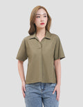 MxM Stripes Kemeja Lengan Pendek Wanita