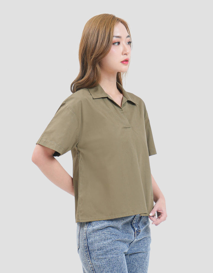 MxM Stripes Kemeja Lengan Pendek Wanita