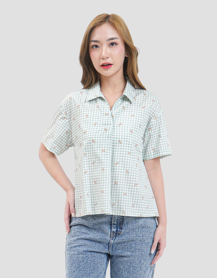 MxM Stripes Kemeja Lengan Pendek Wanita