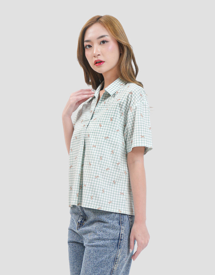 MxM Stripes Kemeja Lengan Pendek Wanita