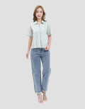 MxM Stripes Kemeja Lengan Pendek Wanita
