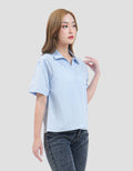 MxM Stripes Kemeja Lengan Pendek Wanita