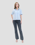 MxM Stripes Kemeja Lengan Pendek Wanita