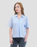 MxM Stripes Kemeja Lengan Pendek Wanita