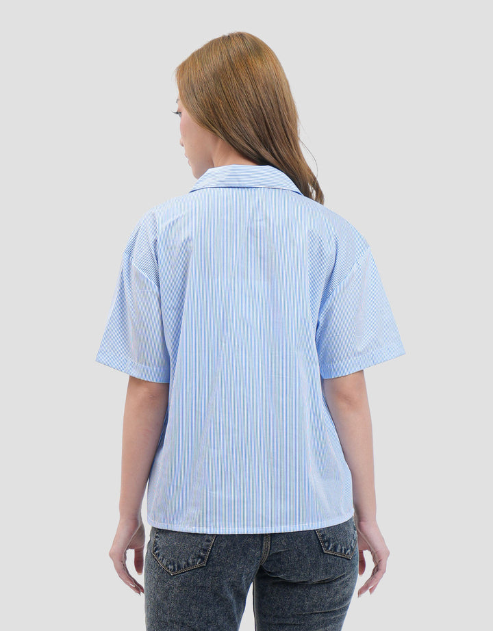 MxM Stripes Kemeja Lengan Pendek Wanita
