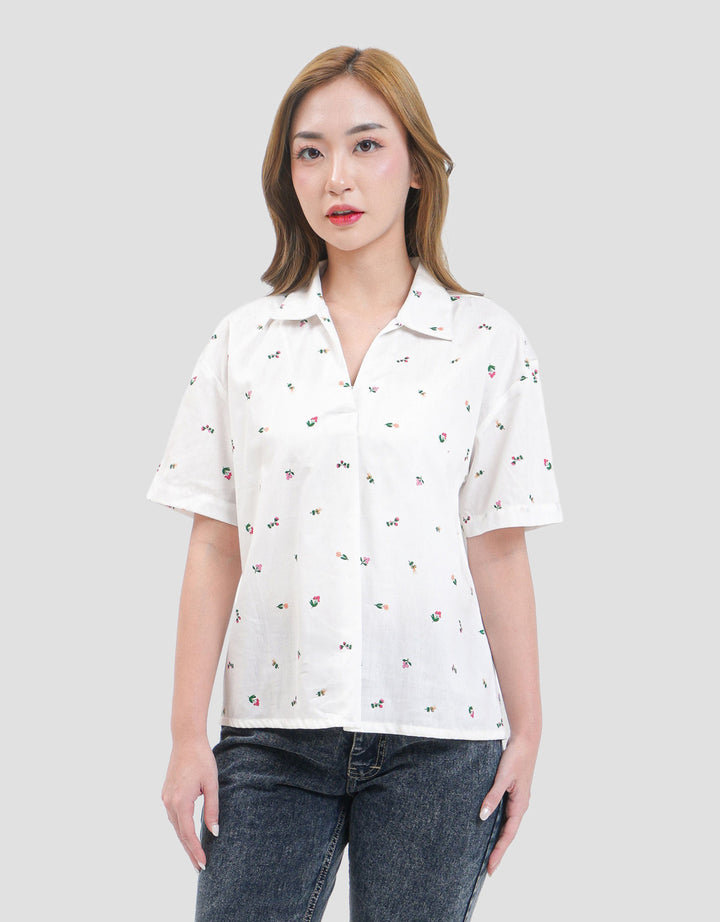 MxM Stripes Kemeja Lengan Pendek Wanita
