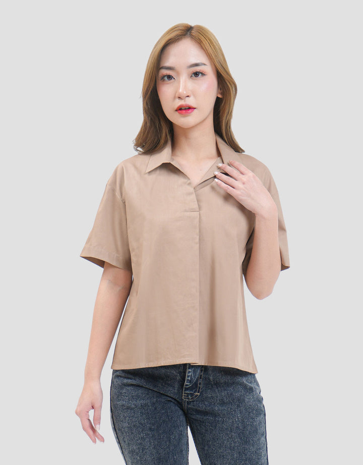 MxM Stripes Kemeja Lengan Pendek Wanita