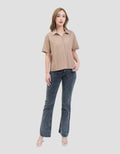 MxM Stripes Kemeja Lengan Pendek Wanita