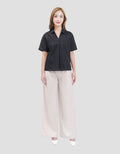 MxM Stripes Kemeja Lengan Pendek Wanita