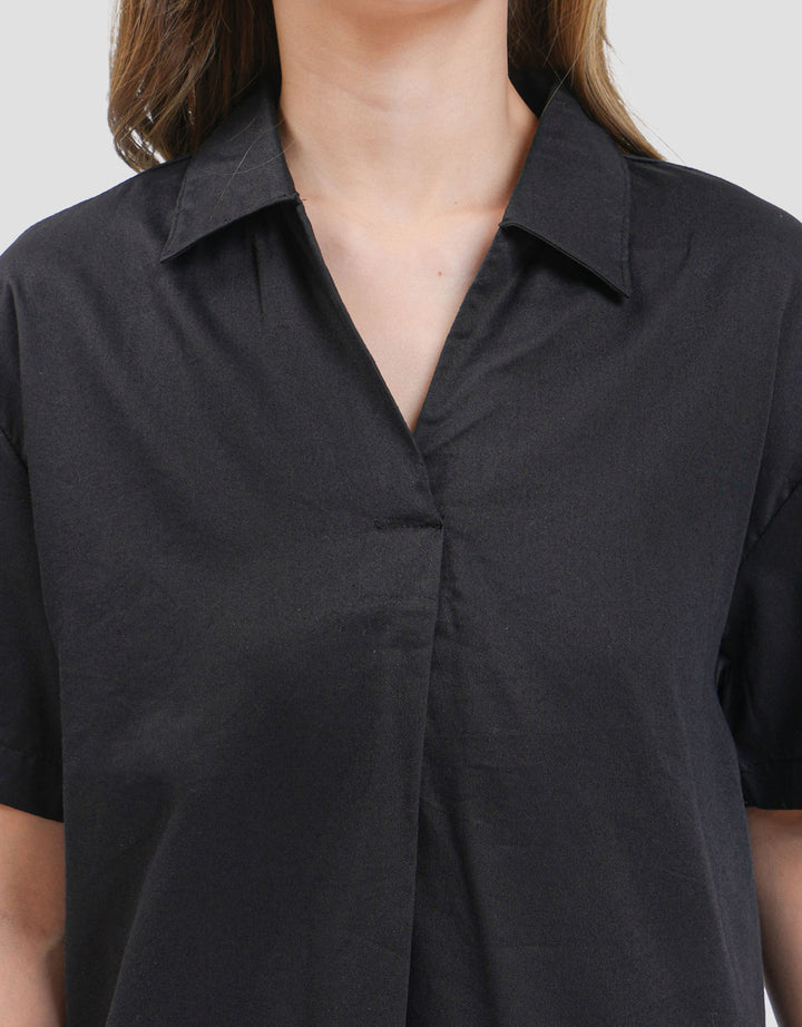 MxM Stripes Kemeja Lengan Pendek Wanita