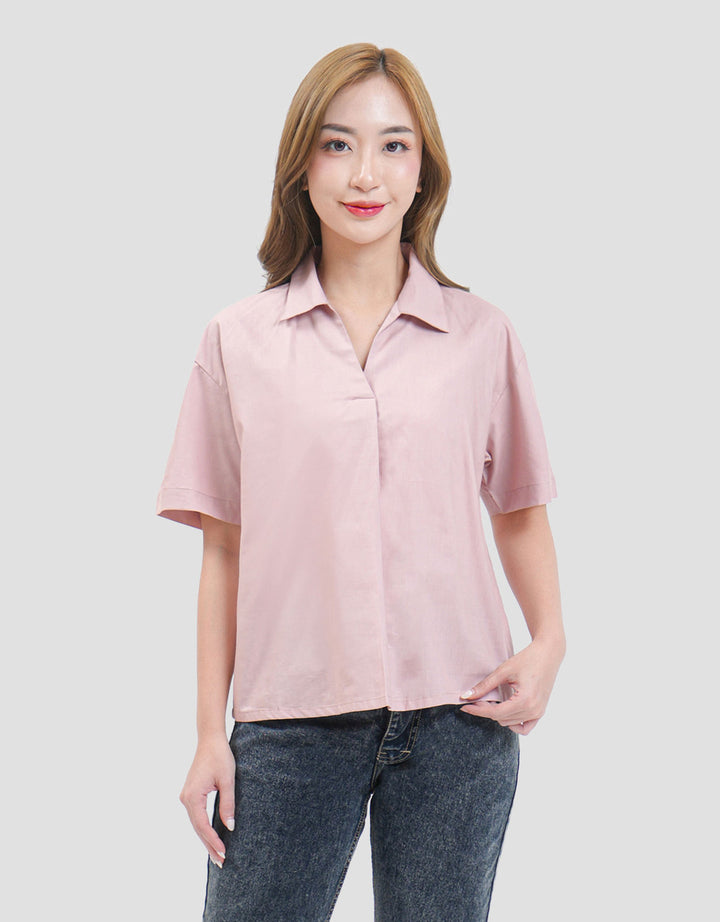 MxM Stripes Kemeja Lengan Pendek Wanita