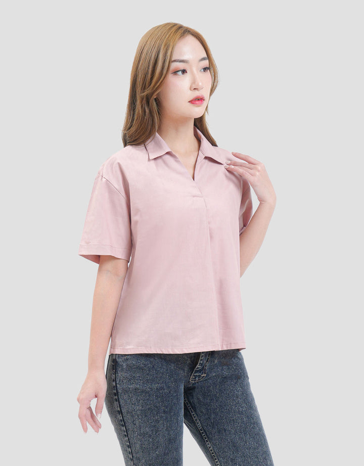 MxM Stripes Kemeja Lengan Pendek Wanita