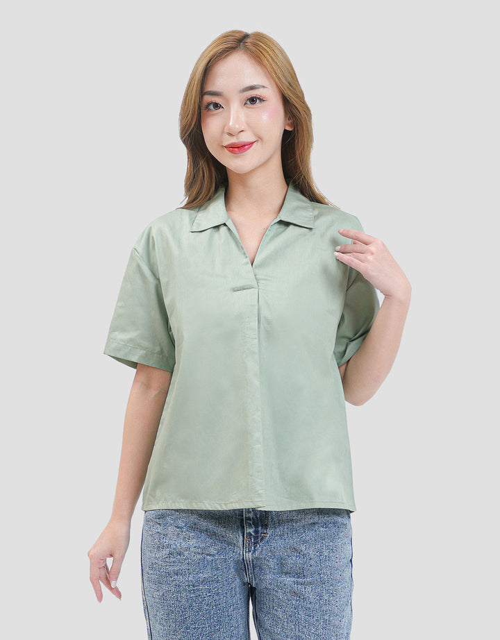 MxM Stripes Kemeja Lengan Pendek Wanita