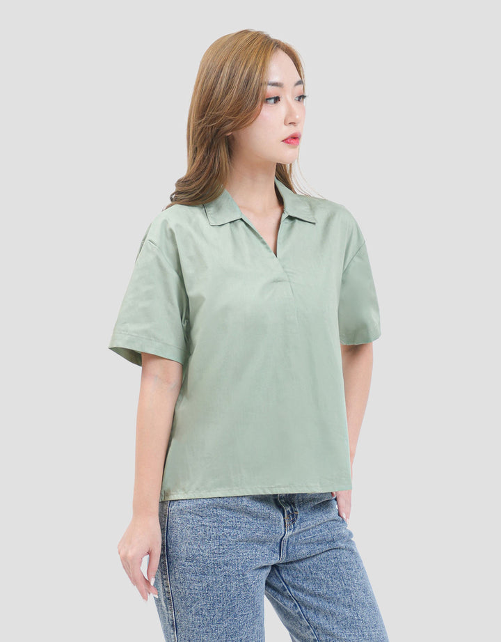 MxM Stripes Kemeja Lengan Pendek Wanita