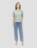 MxM Stripes Kemeja Lengan Pendek Wanita