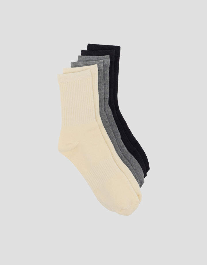Cole Quarter Socks Rib Pack Of 3 Kaus Kaki Pria