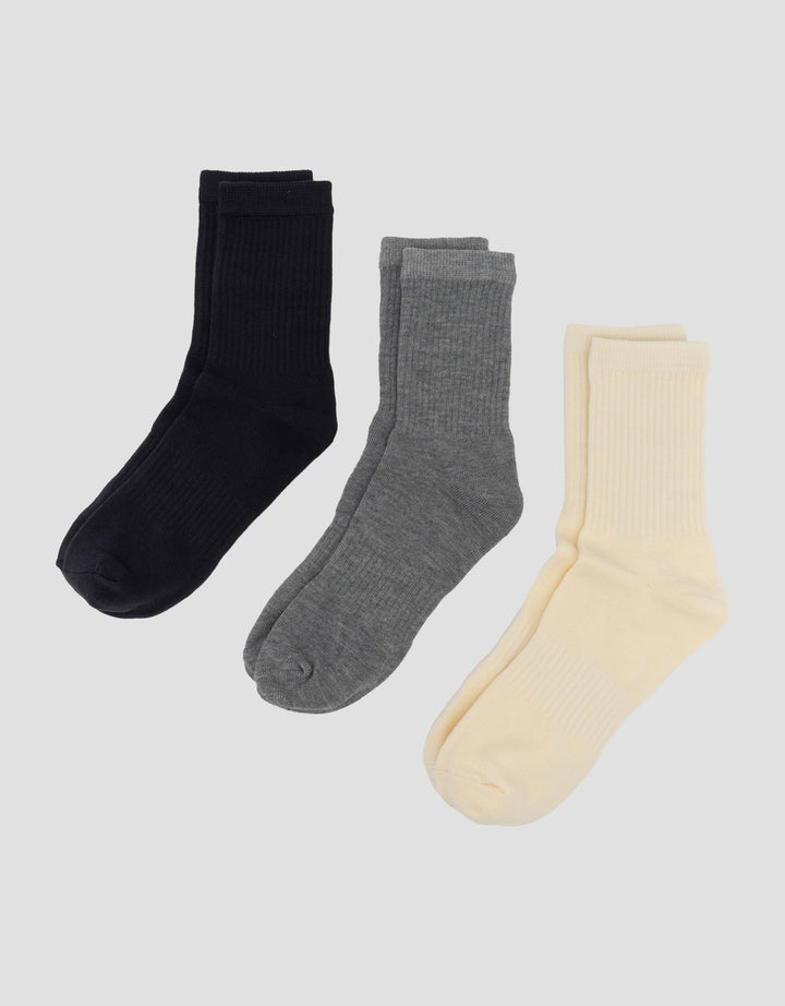 Cole Quarter Socks Rib Pack Of 3 Kaus Kaki Pria