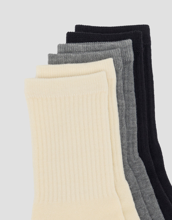 Cole Quarter Socks Rib Pack Of 3 Kaus Kaki Pria