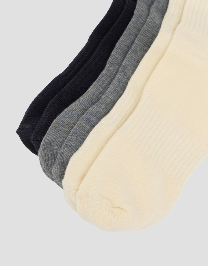 Cole Quarter Socks Rib Pack Of 3 Kaus Kaki Pria
