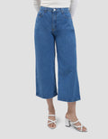 Connexion Mid Rise Crop Back Elastic Celana Kulot Wanita