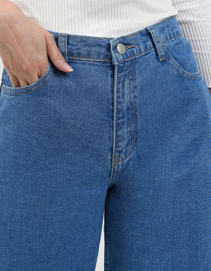 Connexion Mid Rise Crop Back Elastic Celana Kulot Wanita