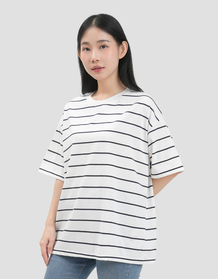 Nevada Stripe Kaos Oversize Wanita