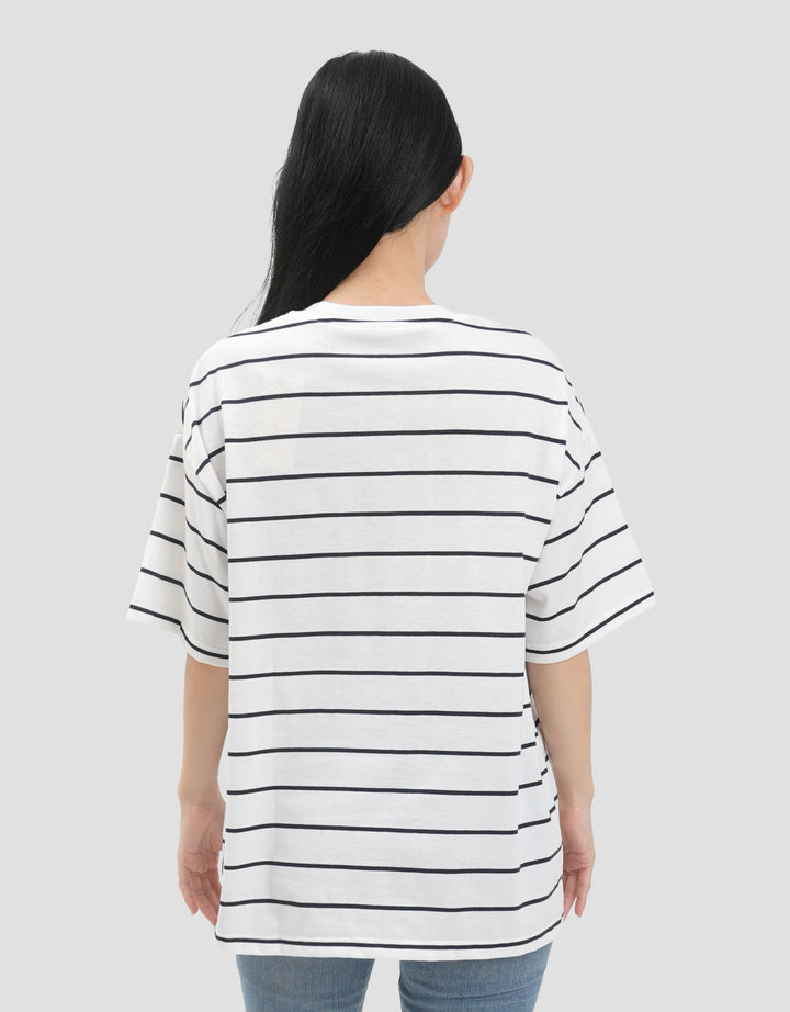 Nevada Stripe Kaos Oversize Wanita