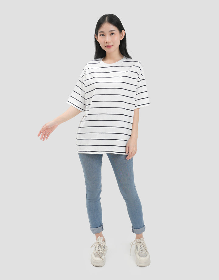 Nevada Stripe Kaos Oversize Wanita
