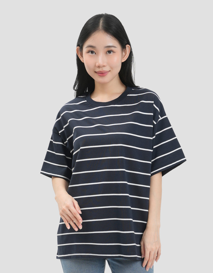 Nevada Stripe Kaos Oversize Wanita