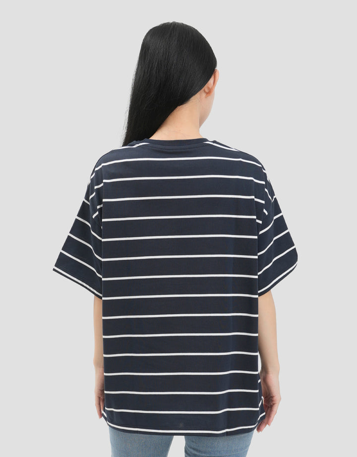 Nevada Stripe Kaos Oversize Wanita