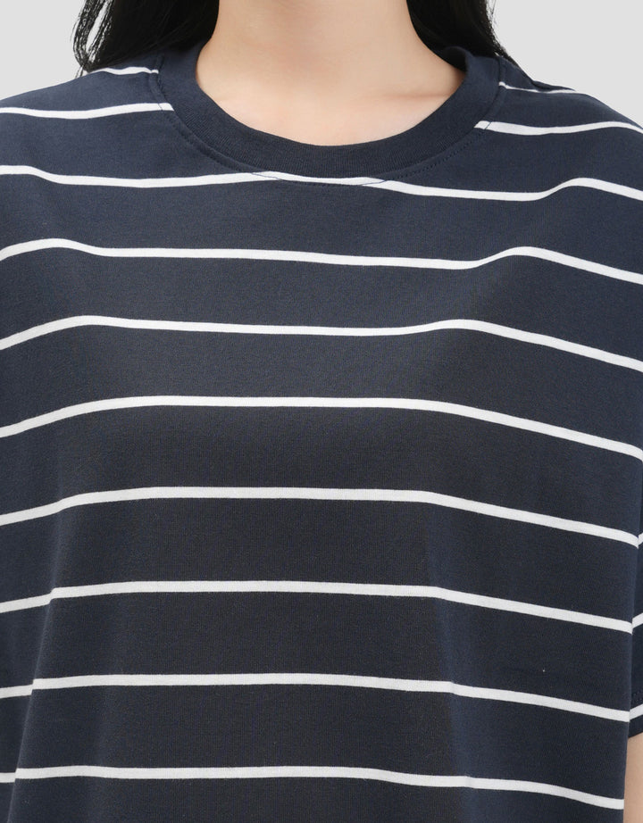 Nevada Stripe Kaos Oversize Wanita