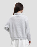 Nevada Fleece Raglan Cut W Collar Sweater Wanita