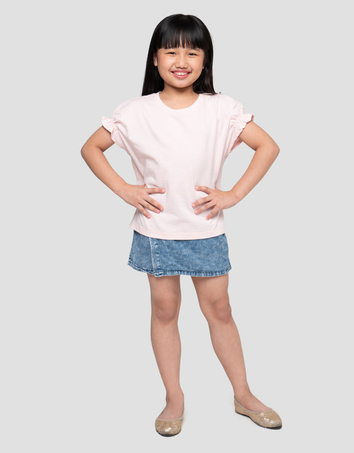 Suko Variasi Kerah Bulat Print Kaos Anak Perempuan