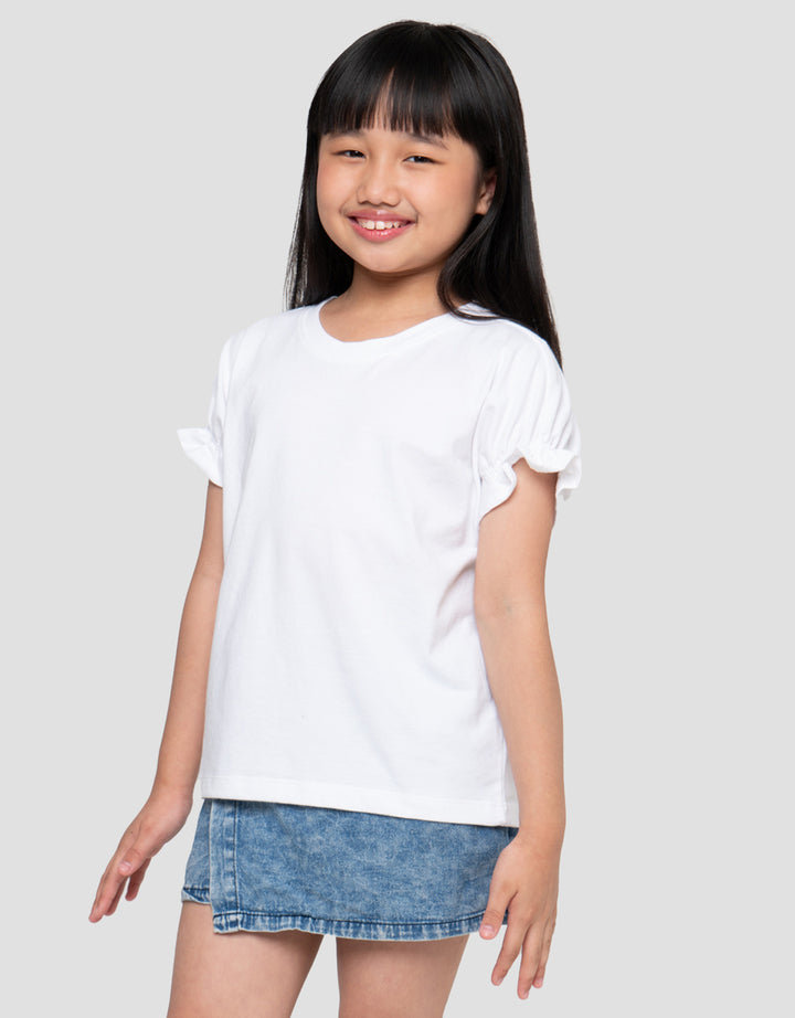 Suko Variasi Kerah Bulat Print Kaos Anak Perempuan