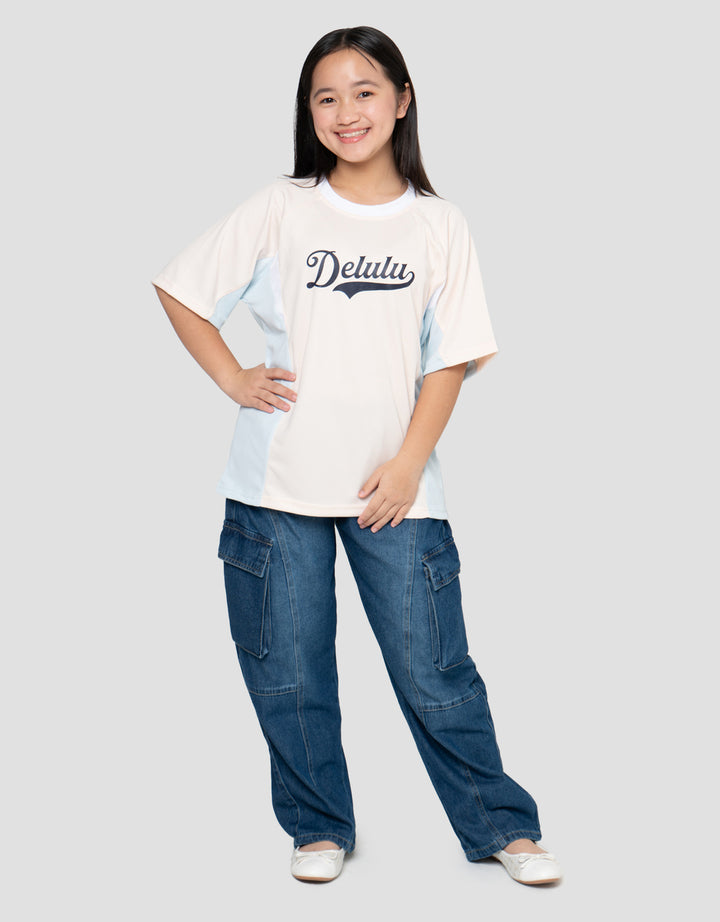 Nevada Delulu Kaos Oversize Anak Perempuan