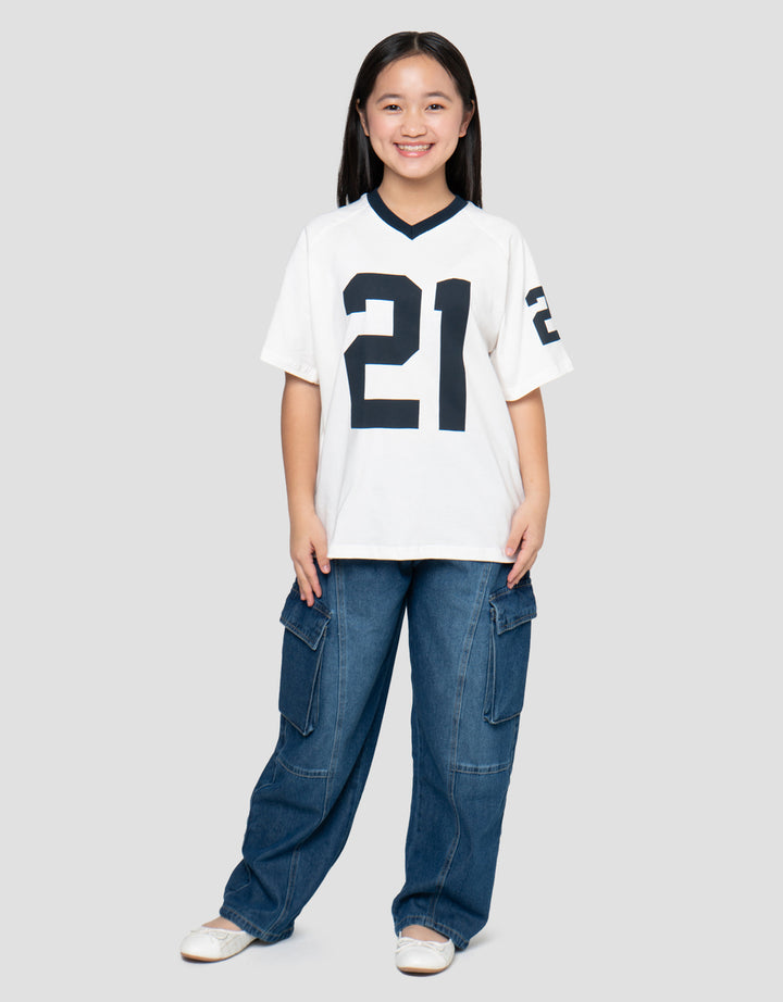 Nevada Raglan 21 Bear Us Kaos Oversize Anak Perempuan