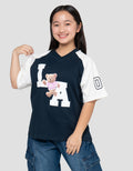Nevada Raglan La Kaos Oversize Anak Perempuan