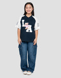 Nevada Raglan La Kaos Oversize Anak Perempuan