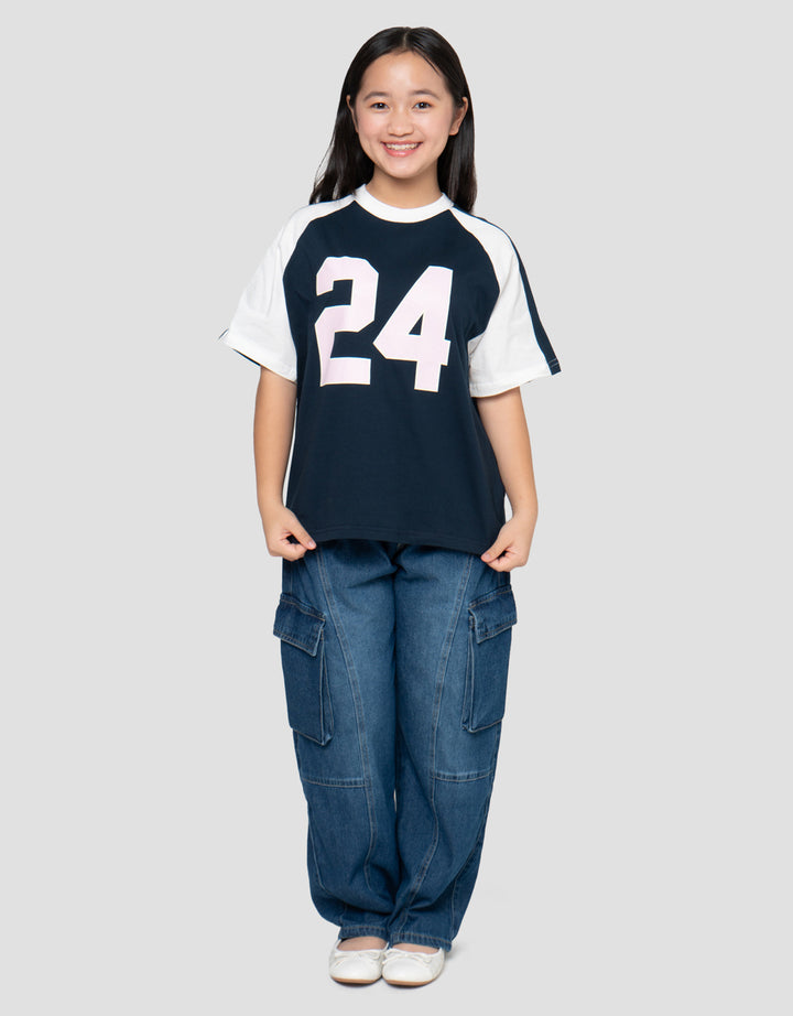 Nevada Raglan 24 Kaos Oversize Anak Perempuan