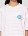 Nevada Stripe With Back Print Kaos Oversize Anak Perempuan