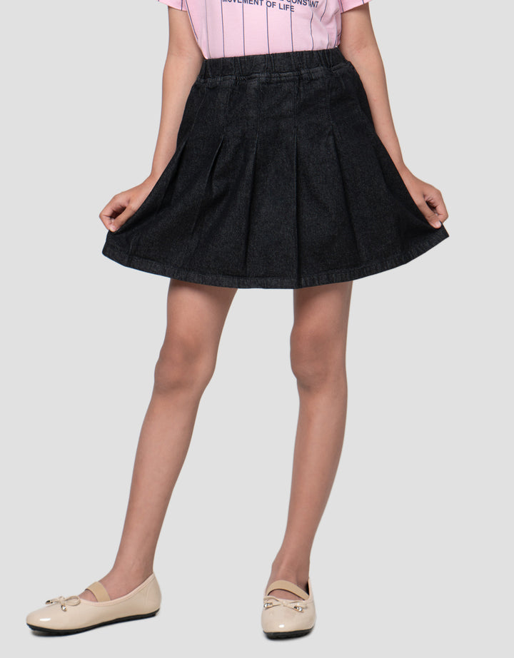 Nevada Lipit Skort Denim Anak Perempuan