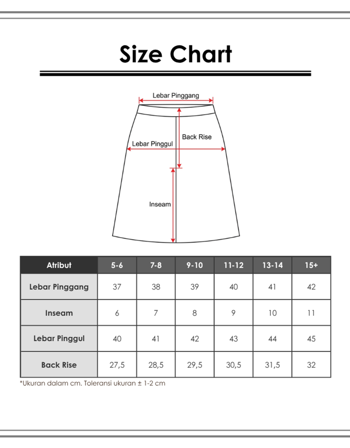 Nevada Lipit Skort Denim Anak Perempuan