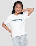 Nevada  Rib Bordir Boston Crew Kaos Anak Perempuan